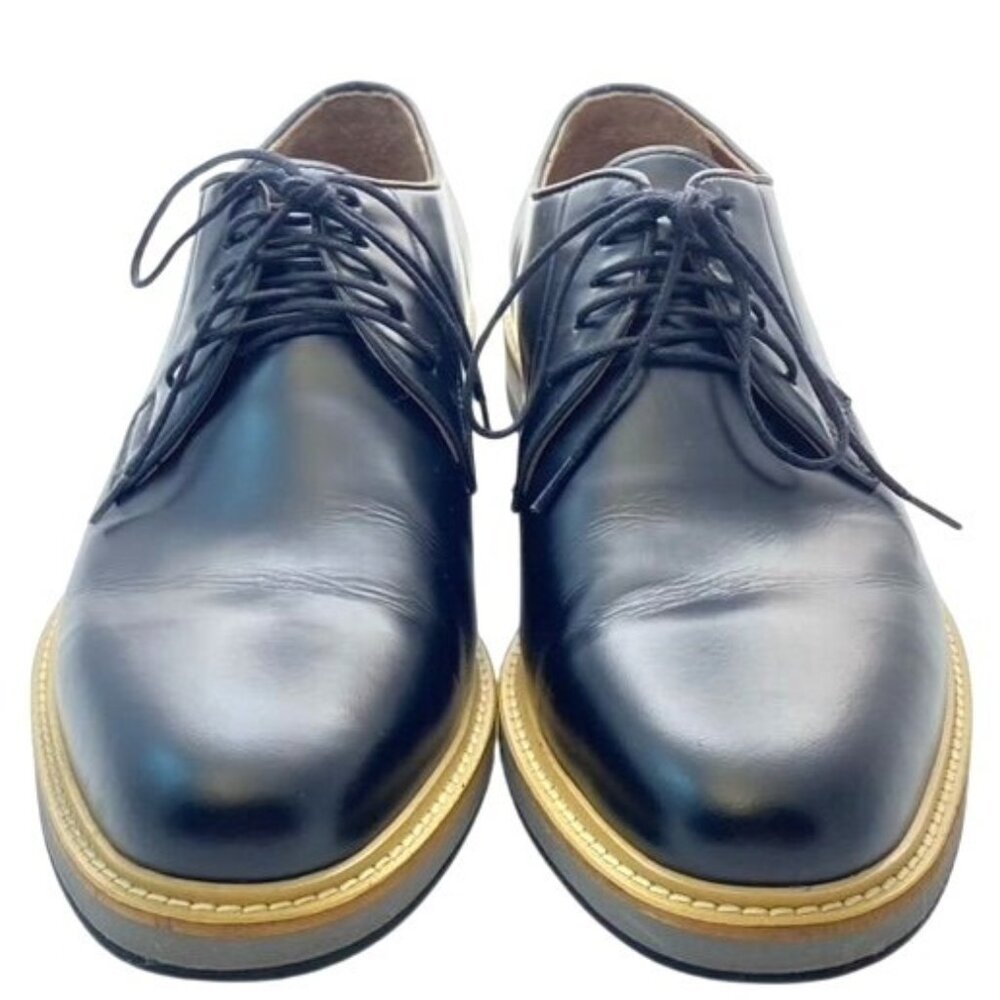 Deckard Mens Black Leather Plain Toe Oxford Shoes EU 43  US 10 Handmade